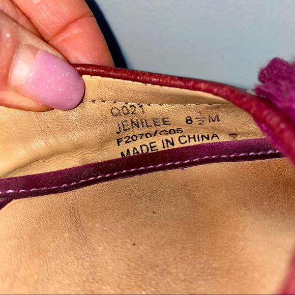 Coach Jenilee Flats Suede Patchwork Red Fuchsia Purple 8.5M - Picture 8 of 8